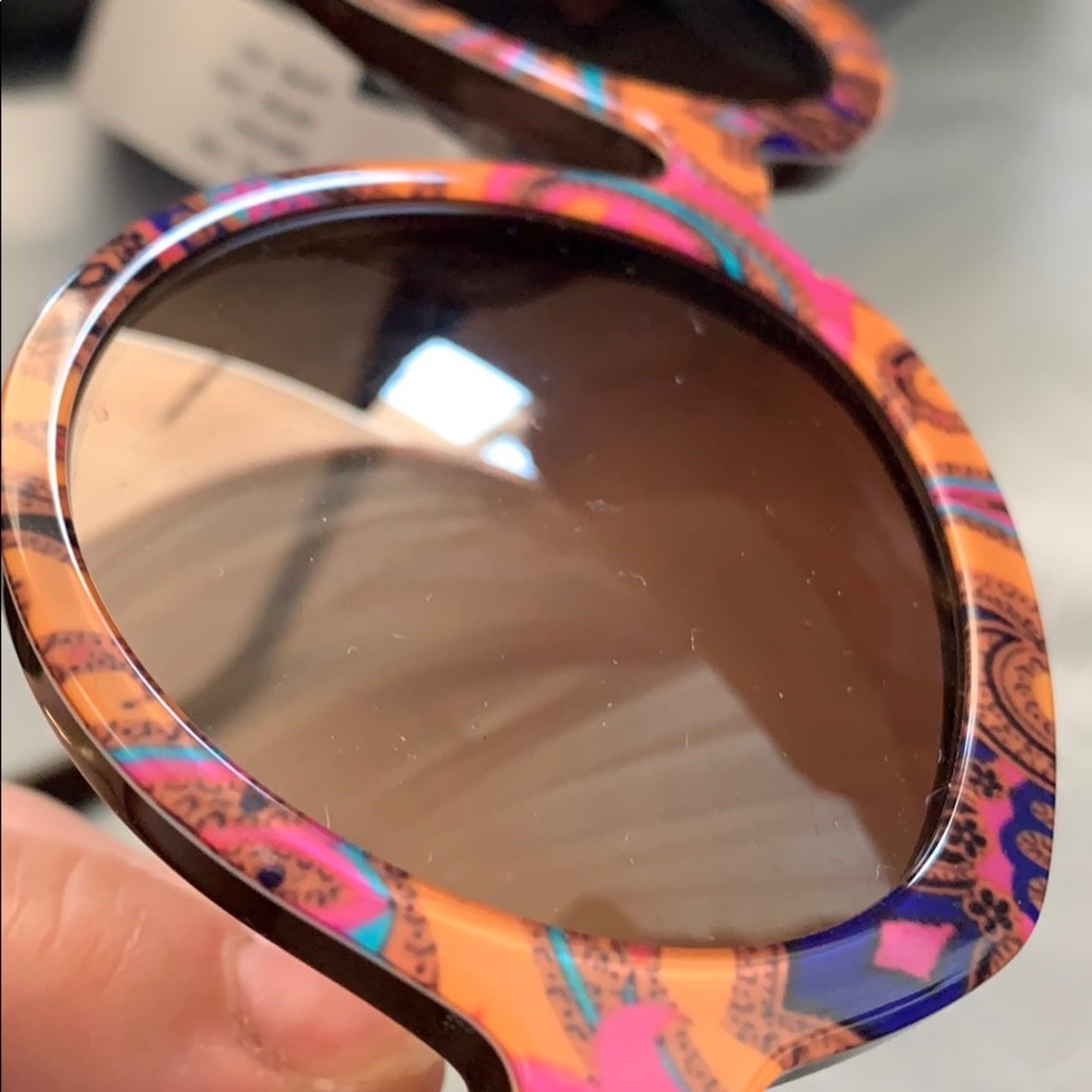 NWT ETRO Orange Paisley W/case sunglasses - Picture 7 of 12